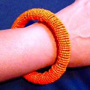 Orange Seed Bead Bracelet OSFM